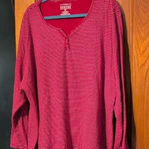 Croft & Barrow Red Striped Long Sleeve Top